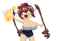 I made this as a cool twitch alert, then once it was finished I realized I forgot the tail, the wrist cuffs, and the bra top. In my overwhelming sense of shame it never got put into use as an alert animation. I love it though. The beer swish is especially good.